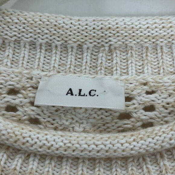 A.L.C Chandler Cotton Cable Merino wool Sweater In Off White - Picture 11 of 11